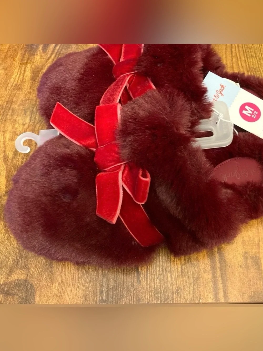 Kids' Scuff Slippers - Cat & Jack™ Red Girls  Medium Size 2/3  New